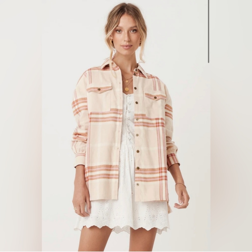 Spell And The Gypsy Basecamp Flannel Musk Long Sleeve Button Shirt Large